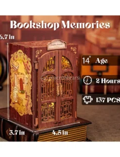 Puzzle in Legno 3D Book Nook Kit - Bookshop Memories
