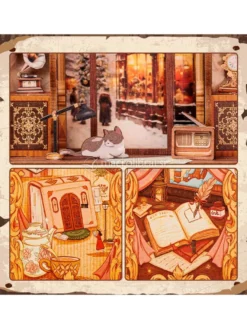 Puzzle in Legno 3D Book Nook Kit - Bookshop Memories