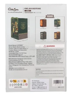 Puzzle in Legno 3D Book Nook Kit - Owl Bookstore