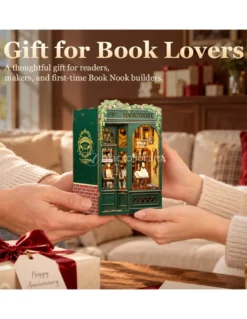 Puzzle in Legno 3D Book Nook Kit - Owl Bookstore