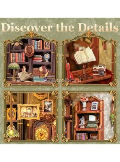 Puzzle in Legno 3D Book Nook Kit - Owl Bookstore