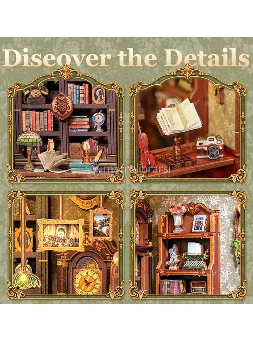 Puzzle in Legno 3D Book Nook Kit - Owl Bookstore