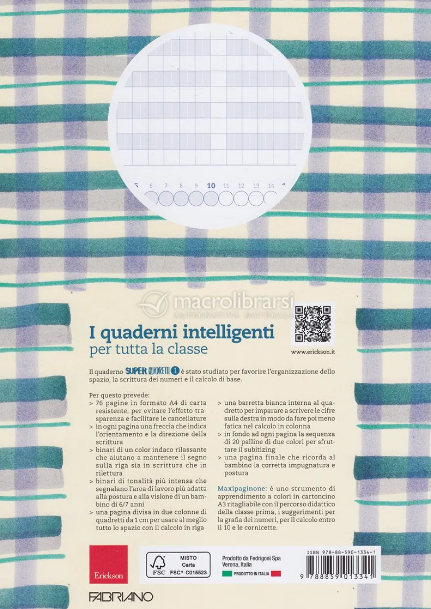 Quaderno Super Quadretti - Classe Prima