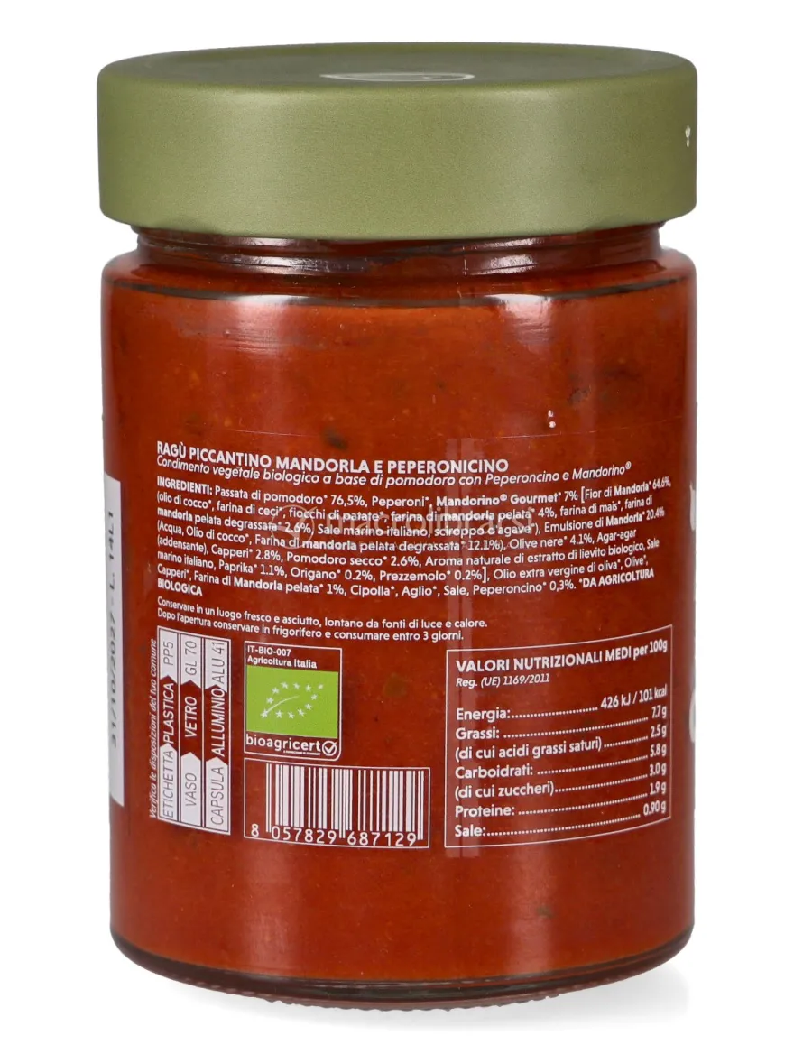 Ragù Piccantino Biologico Mandorla e Peperoncino