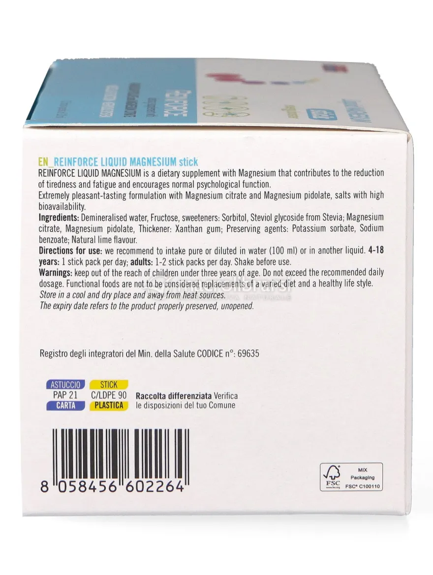 Reinforce - Magnesio Liquido - 20 Stick