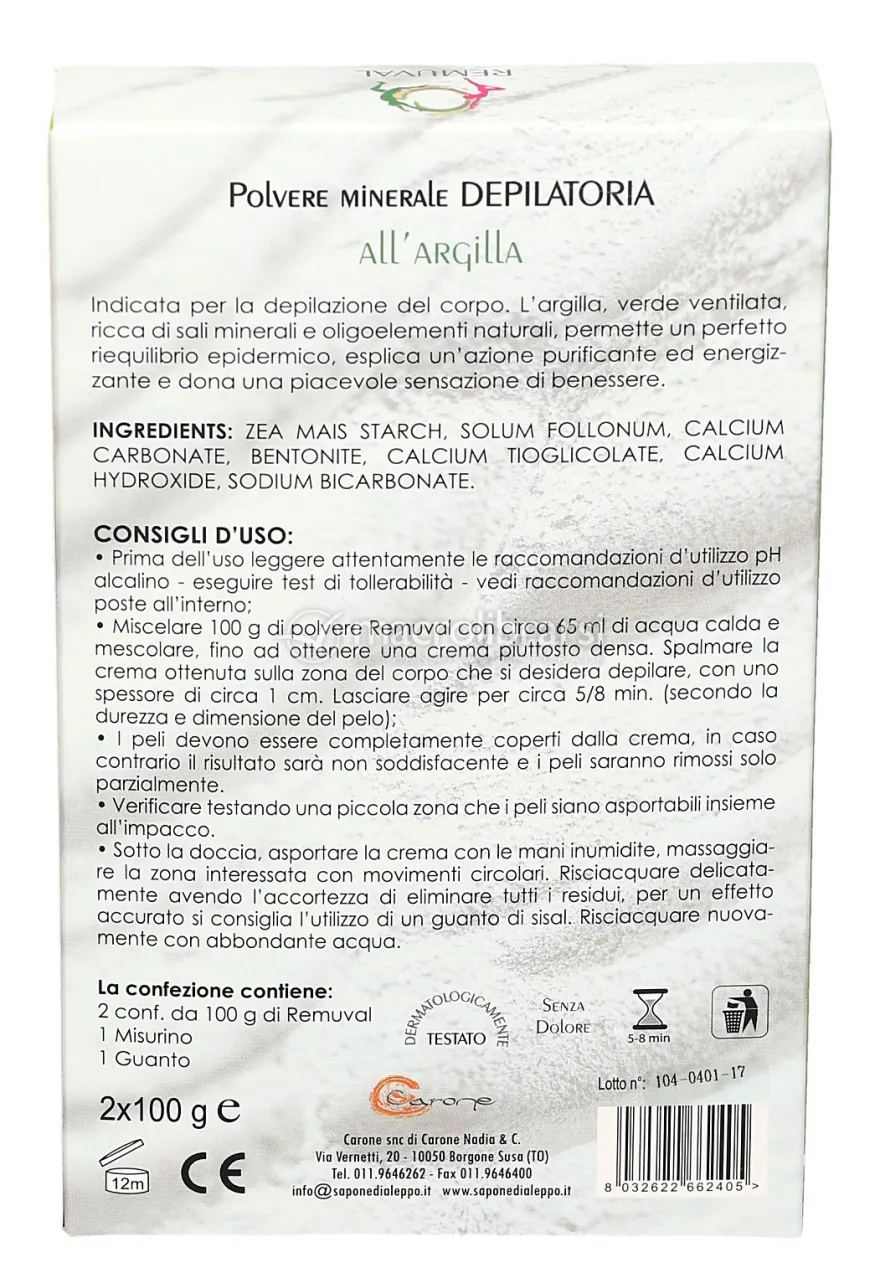 Remuval - Polvere Minerale Depilatoria all'Argilla