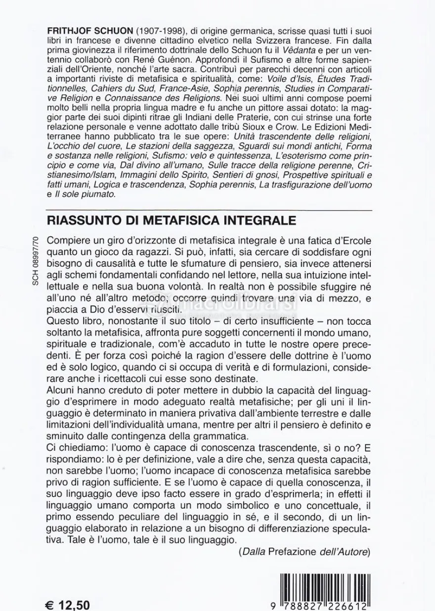 Riassunto di Metafisica Integrale
