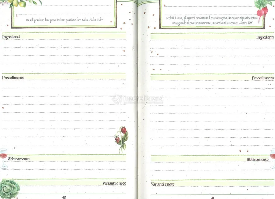 Ricette - Quaderno per Scriverle
