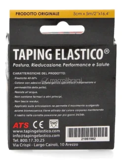 Rotolo Taping Elastico® - Tape Kinesiologico per Muscoli e Articolazioni 5 cm x 5 metri Rosa Chiaro