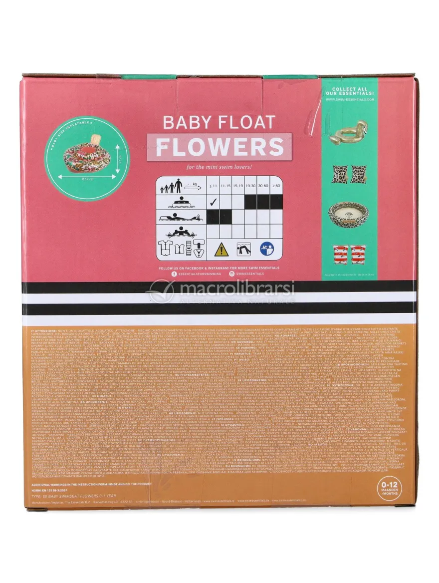 Salvagente con Mutandina in PVC Riciclabile - 0/12 mesi - Fiori Colorati