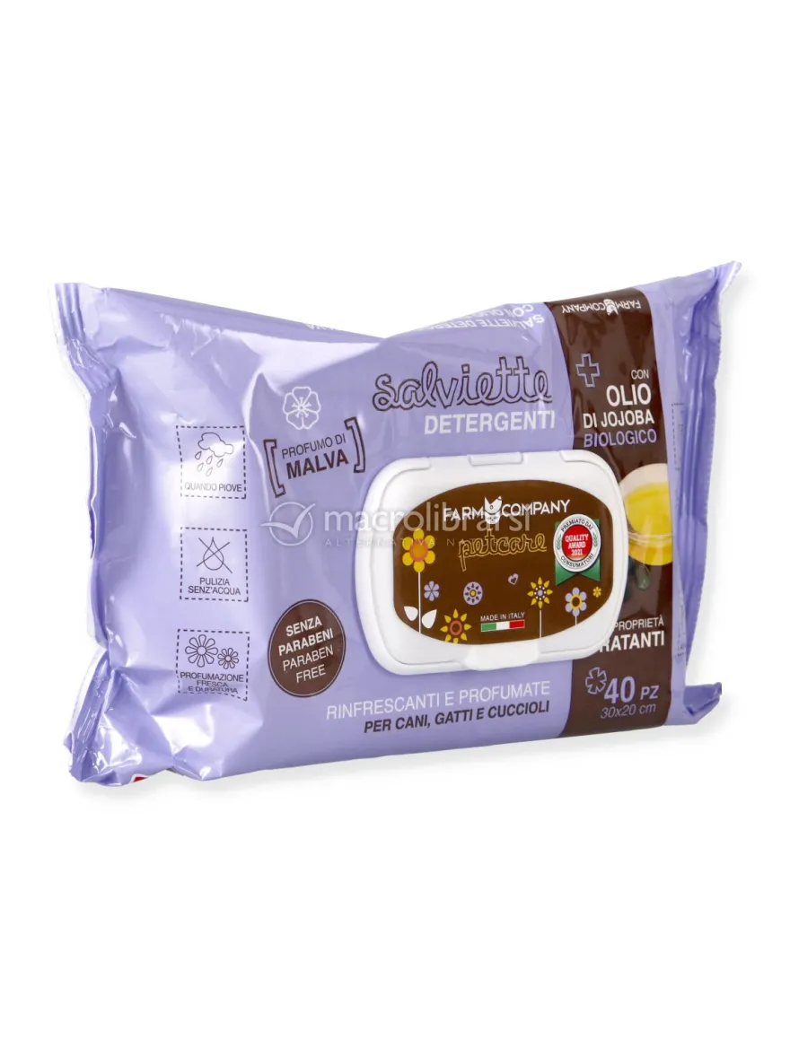 Salviette Detergenti alla Malva con Olio di Jojoba Biologico