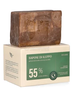 Sapone di Aleppo all'Olio di Oliva e Olio di Alloro al 55% - 150g