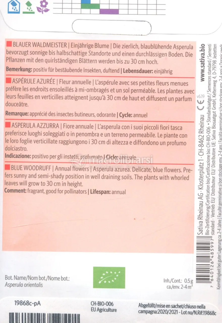 Semi di Asperula Azzurra