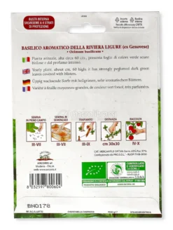 Semi di Basilico Aromatico della Riviera Ligure Bio
