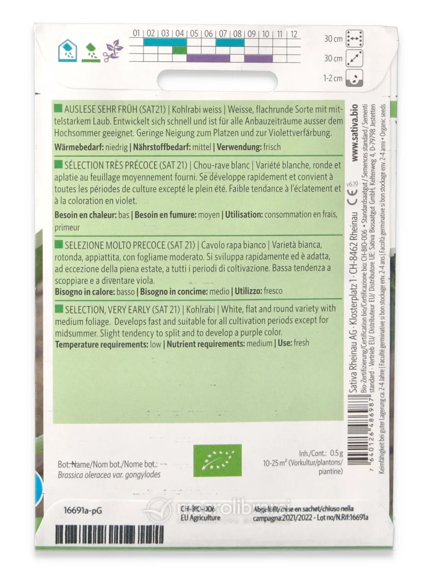 Semi di Cavolo Rapa Bianco Enrico Bio