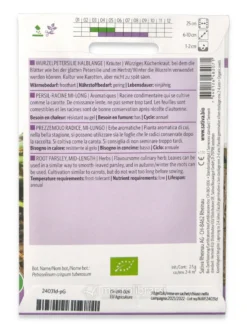 Semi di Erbe Aromatiche Bio - Prezzemolo Radice, Mi-lungo