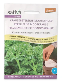 Semi di Erbe Aromatiche Bio - Prezzemolo Riccio Mooskrause - 5 Dischetti Preseminati