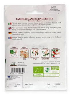 Semi di Fagiolino Nano Slenderette Bio