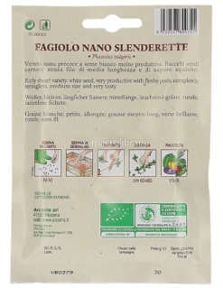 Semi di Fagiolino Nano Slenderette Bio