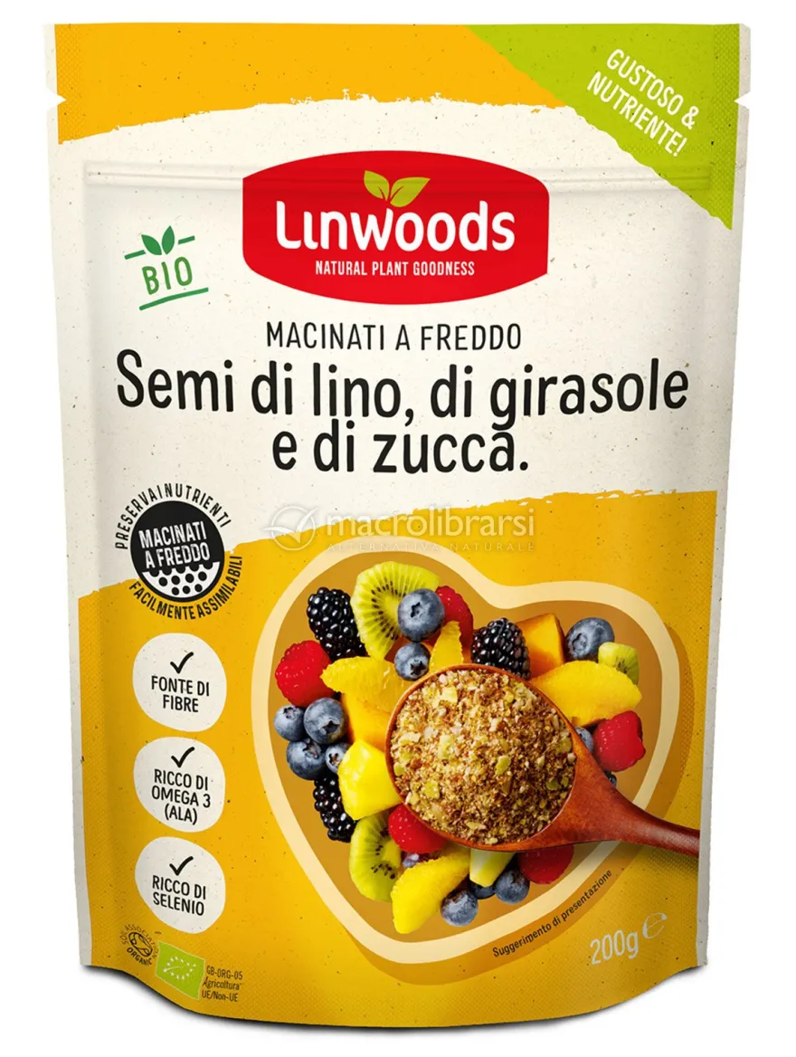 Semi di Lino, Girasole e Zucca Bio Macinati a Freddo, Fonte di Omega 3