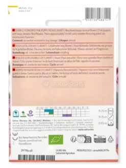 Semi di Papavero (Fiore Annuale) - Doppio Papavero Rosa di Flamatt