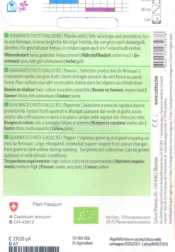 Semi di Peperone Quadrato d'Asti Giallo
