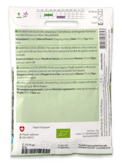 Semi di Pisello Nano Rugoso Bio - Meraviglia di Kelvedon