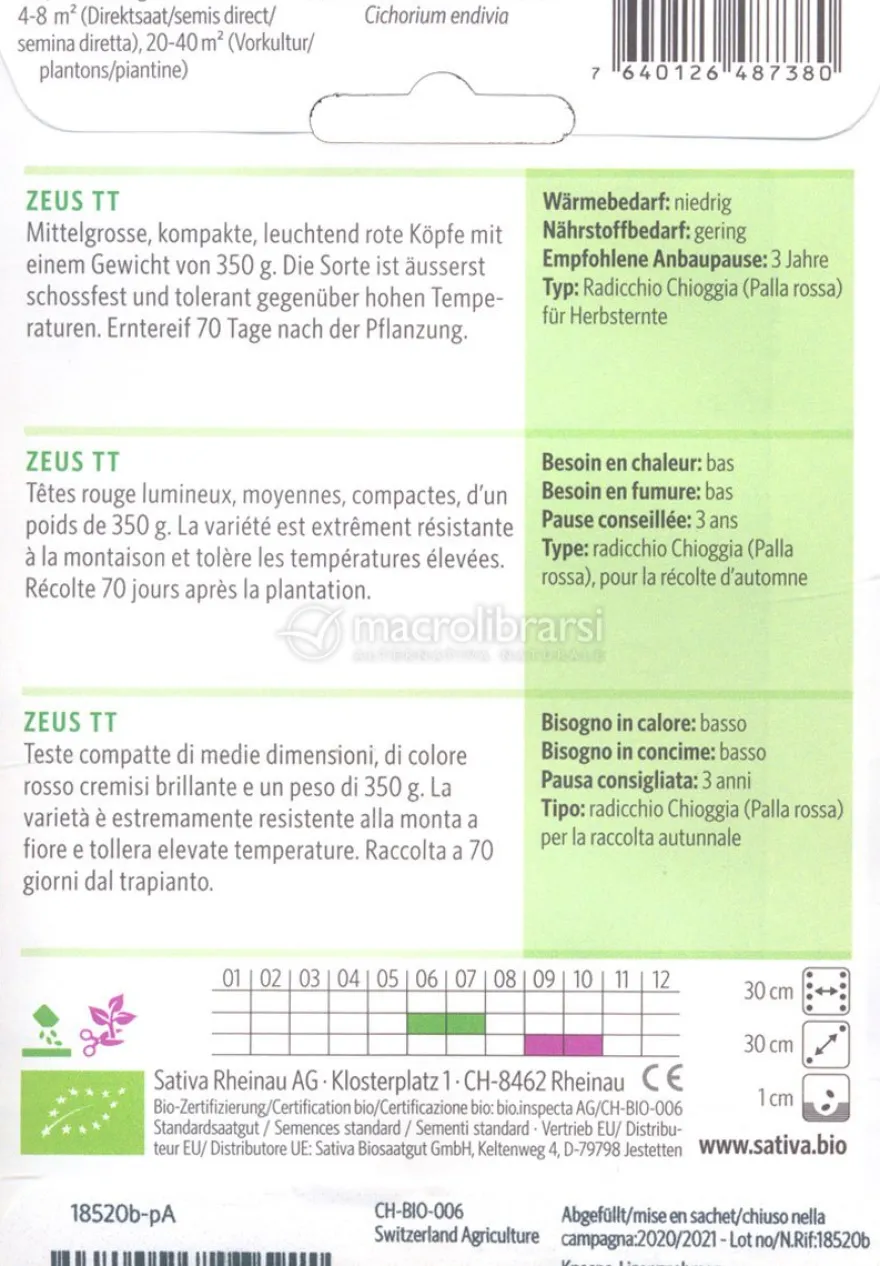 Semi di Radicchio Chioggia Zeus Tt