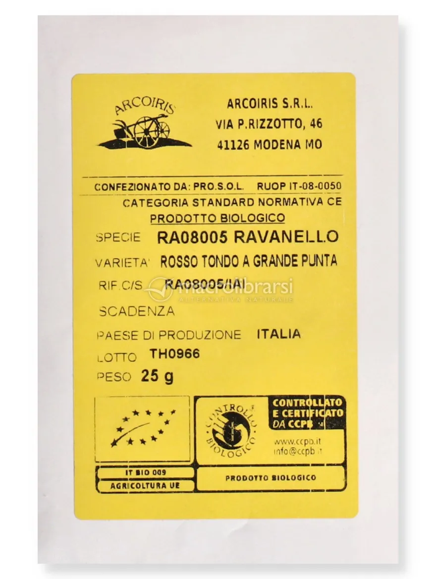 Semi di Ravanello Tondo a Grande Punta Bianca