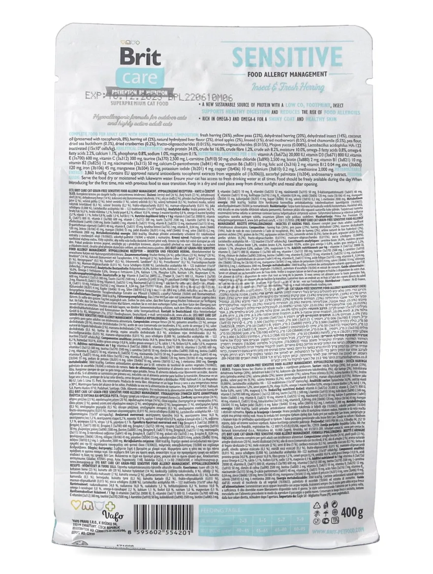 Sensitive Insetti e Aringa Fresca Grain Free per Gatti - 400g