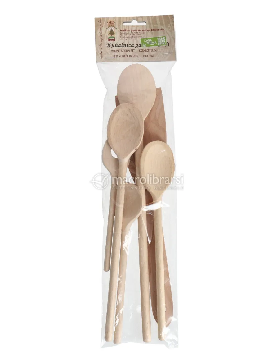 Set Cucchiai in Legno di Faggio - 6 pezzi