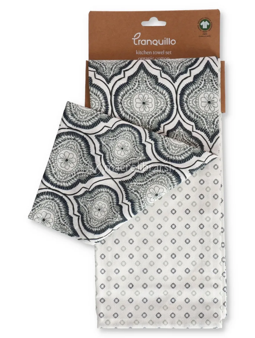 Set di 2 Strofinacci da Cucina in Cotone Bio - Oriental