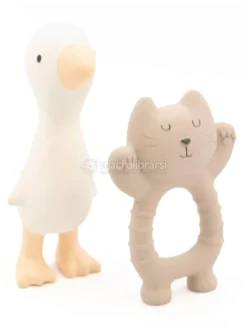 Set in Gomma Naturale Gatto e Papera