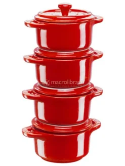 Set Mini Cocotte in Ceramica Ciliegia