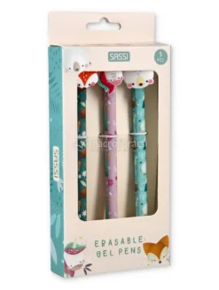 Set 3 Penne Cancellabili Sassi Super Lab - Volpe, Unicorno, Orso