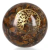 Sfera Orgonite e Occhio di Tigre - Albero della Vita