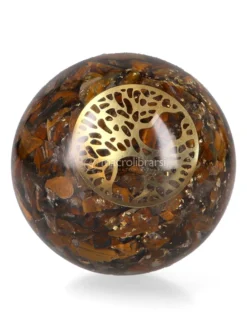 Sfera Orgonite e Occhio di Tigre - Albero della Vita