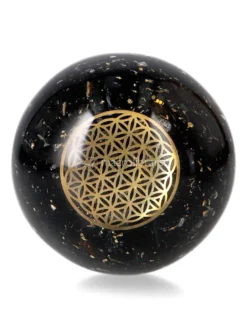 Sfera Orgonite e Tormalina - Fiore della Vita