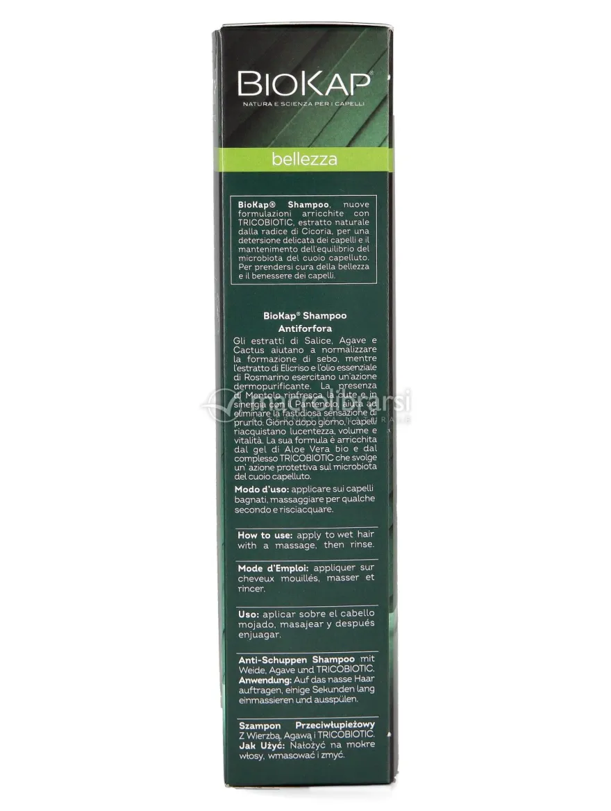Shampoo Antiforfora con Salice, Agave e Tricobiotic - BioKap Bellezza