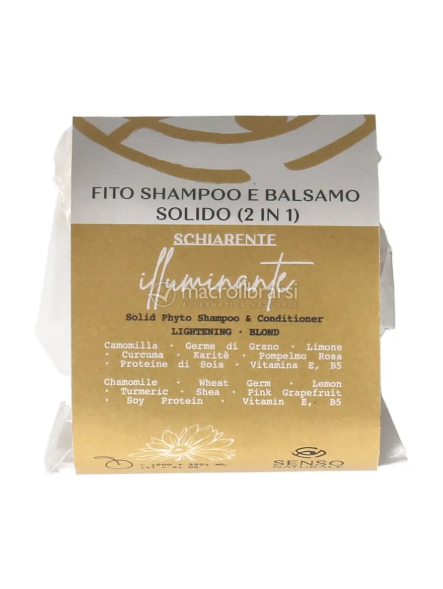 Shampoo e Balsamo Solido 2 in 1 Schiarente e Illuminante