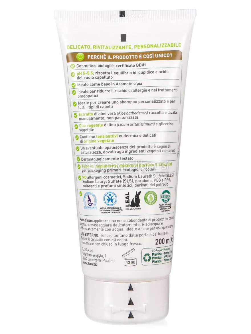 Shampoo Extra Dolce con Aloe Vera Bio 200 ml