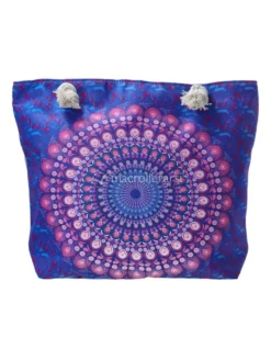 Shopper in Cotone Mandala - Purple Blue
