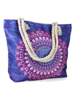 Shopper in Cotone Mandala - Purple Blue
