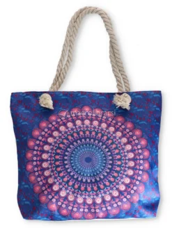 Shopper in Cotone Mandala - Purple Blue