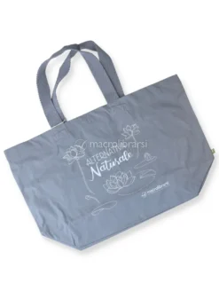 Shopping Bag in Cotone con Fiore di Loto