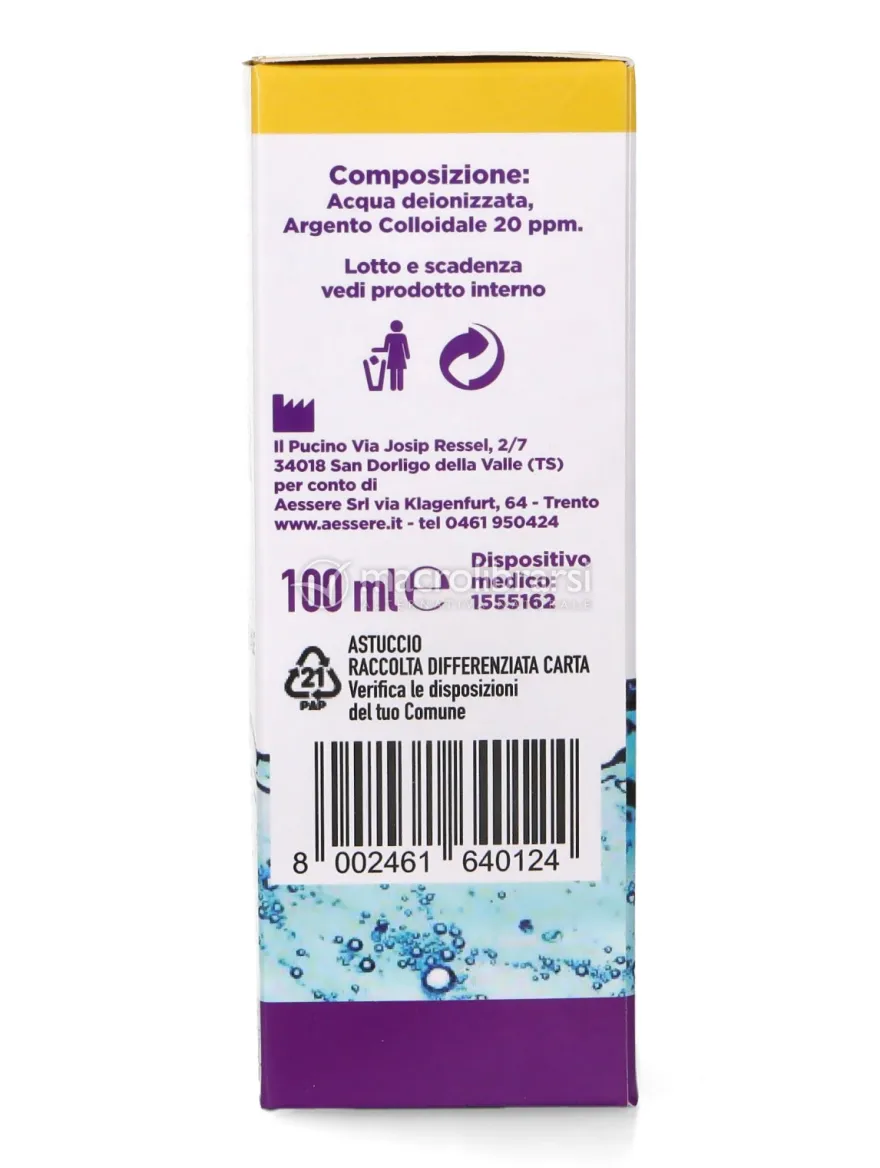 Silver Water - Argento Colloidale 20 ppm - Gocce e Spray
