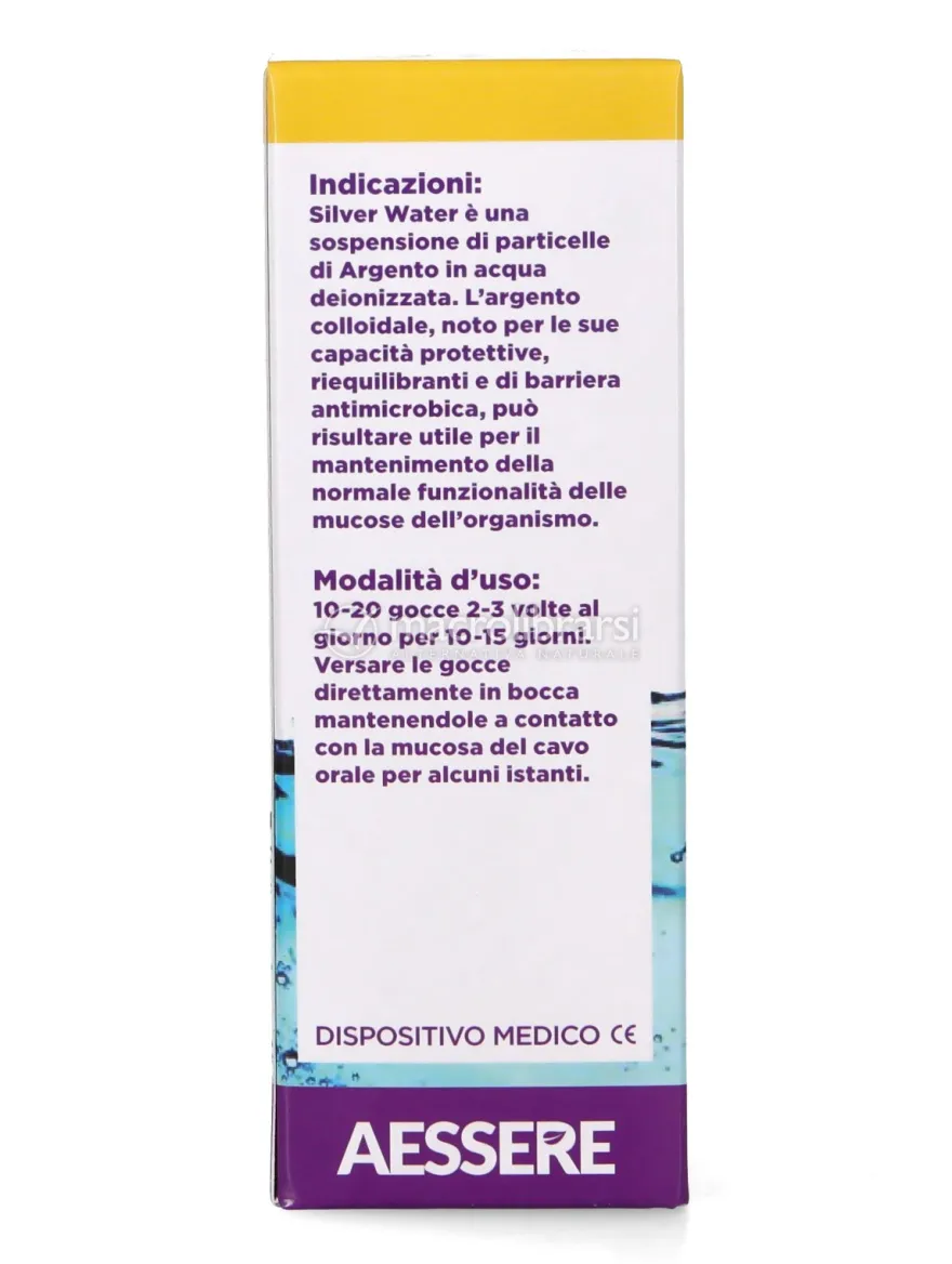 Silver Water - Argento Colloidale 20 ppm - Gocce e Spray
