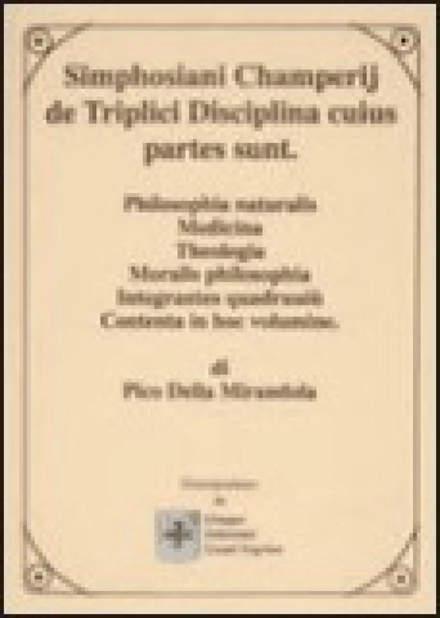 Simphosiani Champerij de Triplici Disciplina Cuius Partes Sunt