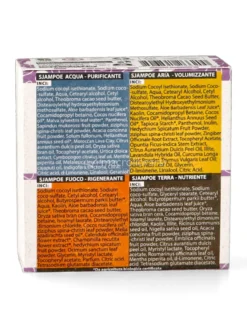 Sjampoe Mini Size - Kit 4 Shampoo Solidi con Burri, Argille ed Erbe Ayurvediche