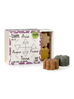 Sjampoe Mini Size - Kit 4 Shampoo Solidi con Burri, Argille ed Erbe Ayurvediche